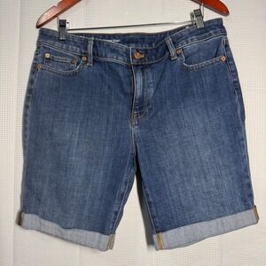 Talbots 10 Girlfriend Short Denim Blue Cuffed Women's Jeans